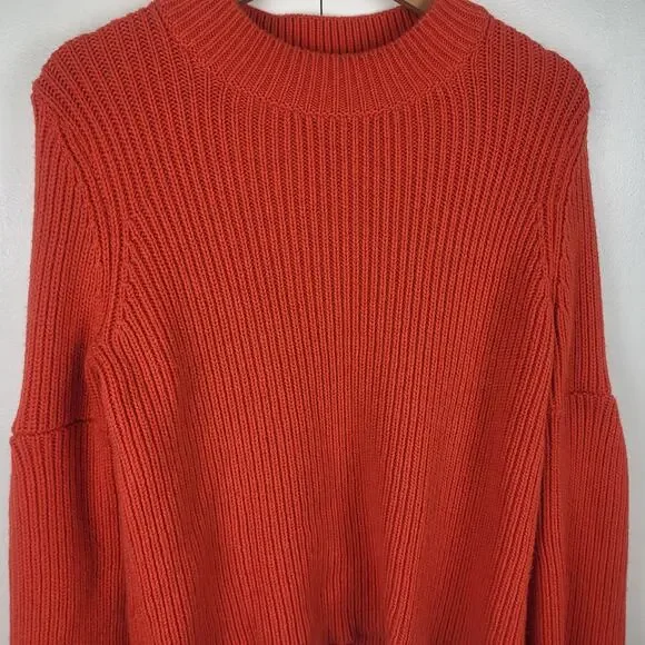 Boden Wool Alpaca Chunky Knit Bell Sleeve Pullover Mock Neck Leah Sweater | S - Picture 3 of 10